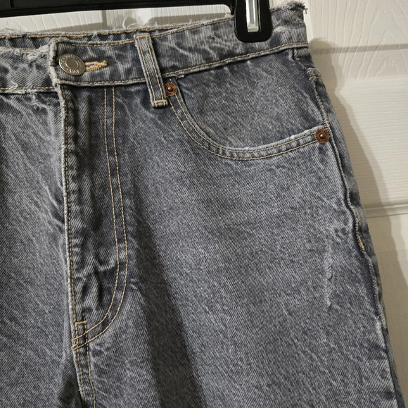 ZARA Gray Stonewash High Rise Straight Leg Jeans, Relaxed Fit, Ankle Length, EUC - Picture 5 of 14